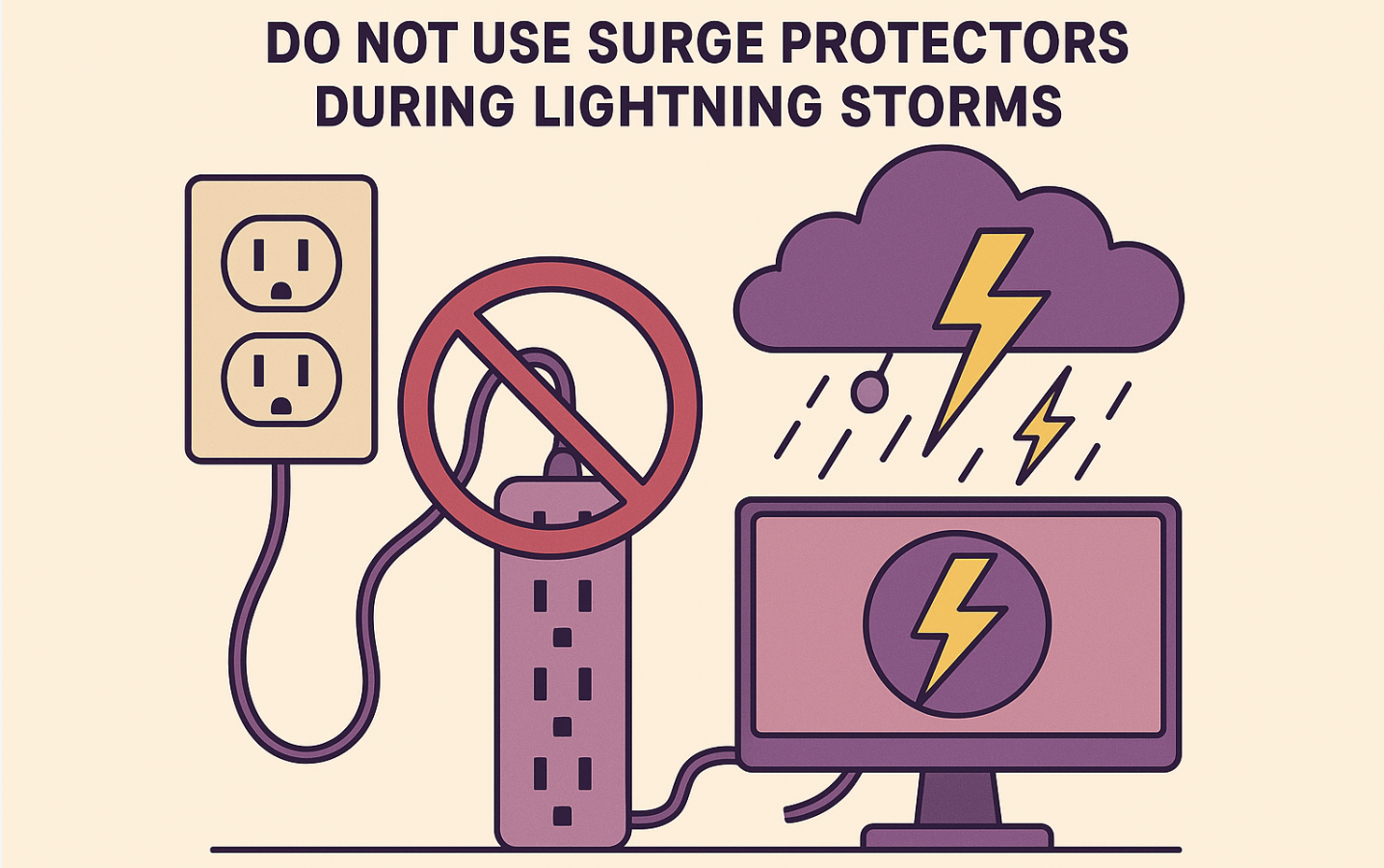 Do Not Use Surge Protectors During Lightning Storms