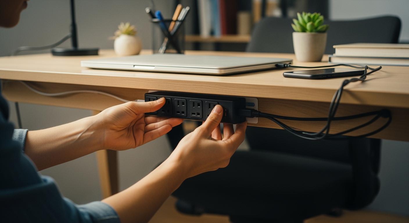 How to Mount a Surge Protector Under Your Desk Without Drilling