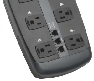 4 widely spaced out outlets from Tripp Lite Surge Protector TLP1008TEL